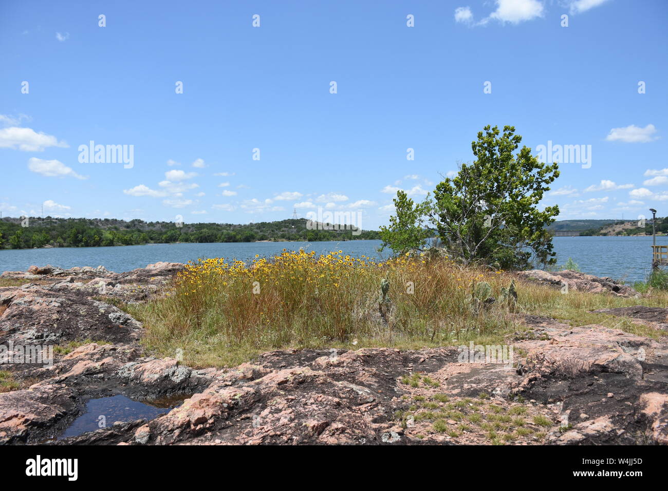 Inchiostri lago del Parco Statale di hill country Texas Foto Stock