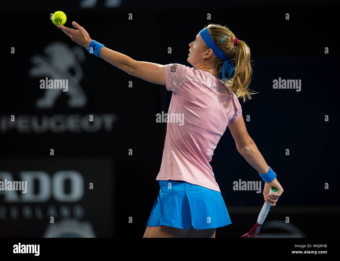 Marie Bouzkova della Repubblica ceca in azione durante il suo primo round in abbinamento al 2019 Internazionale di Brisbane WTA Premier torneo di tennis Foto Stock