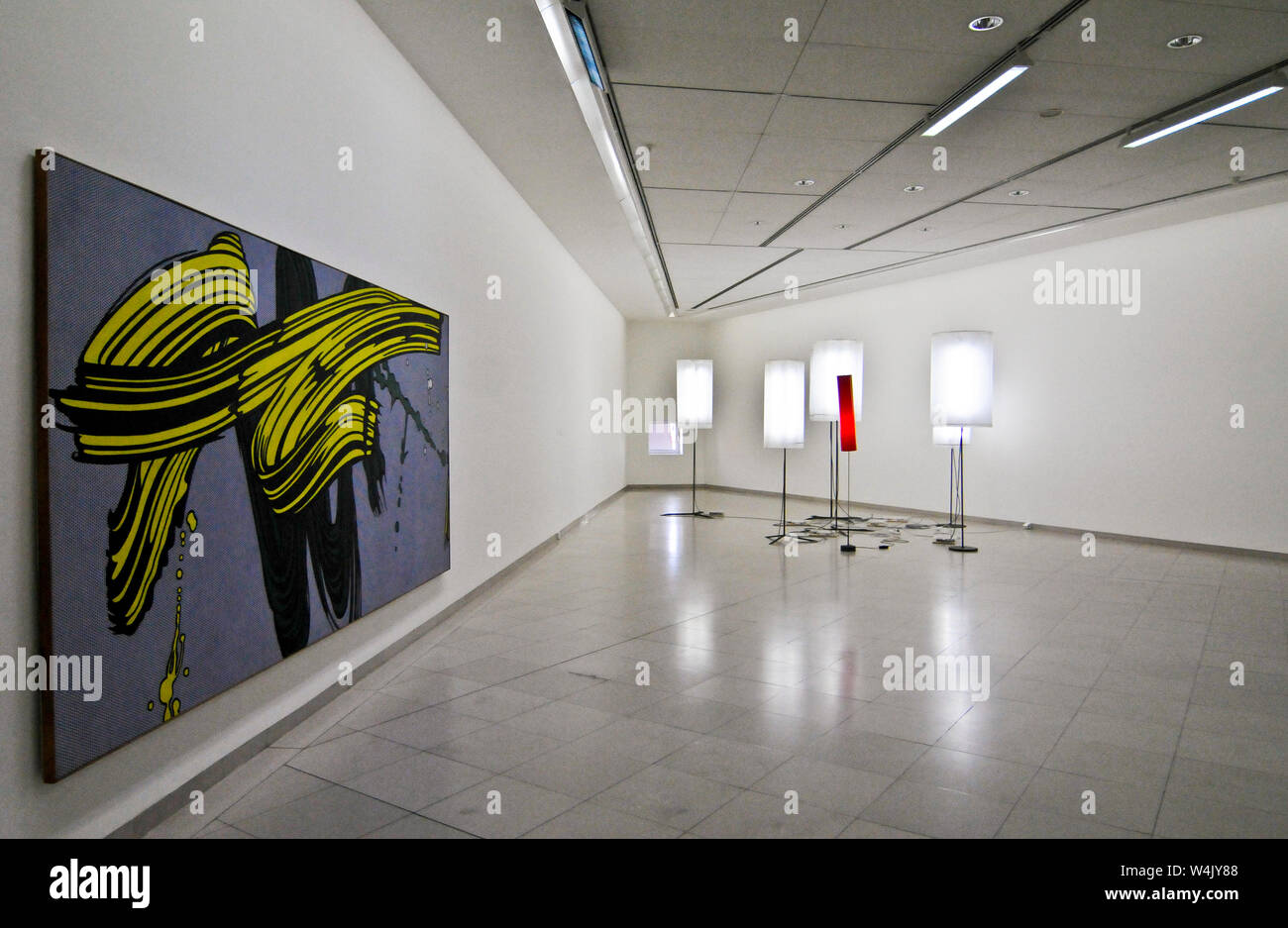 Roy Lichtenstein: "Giallo e verde pennellate" (1966). Museo di Arte Moderna - Museum für Moderne Kunst. Francoforte, Germania Foto Stock