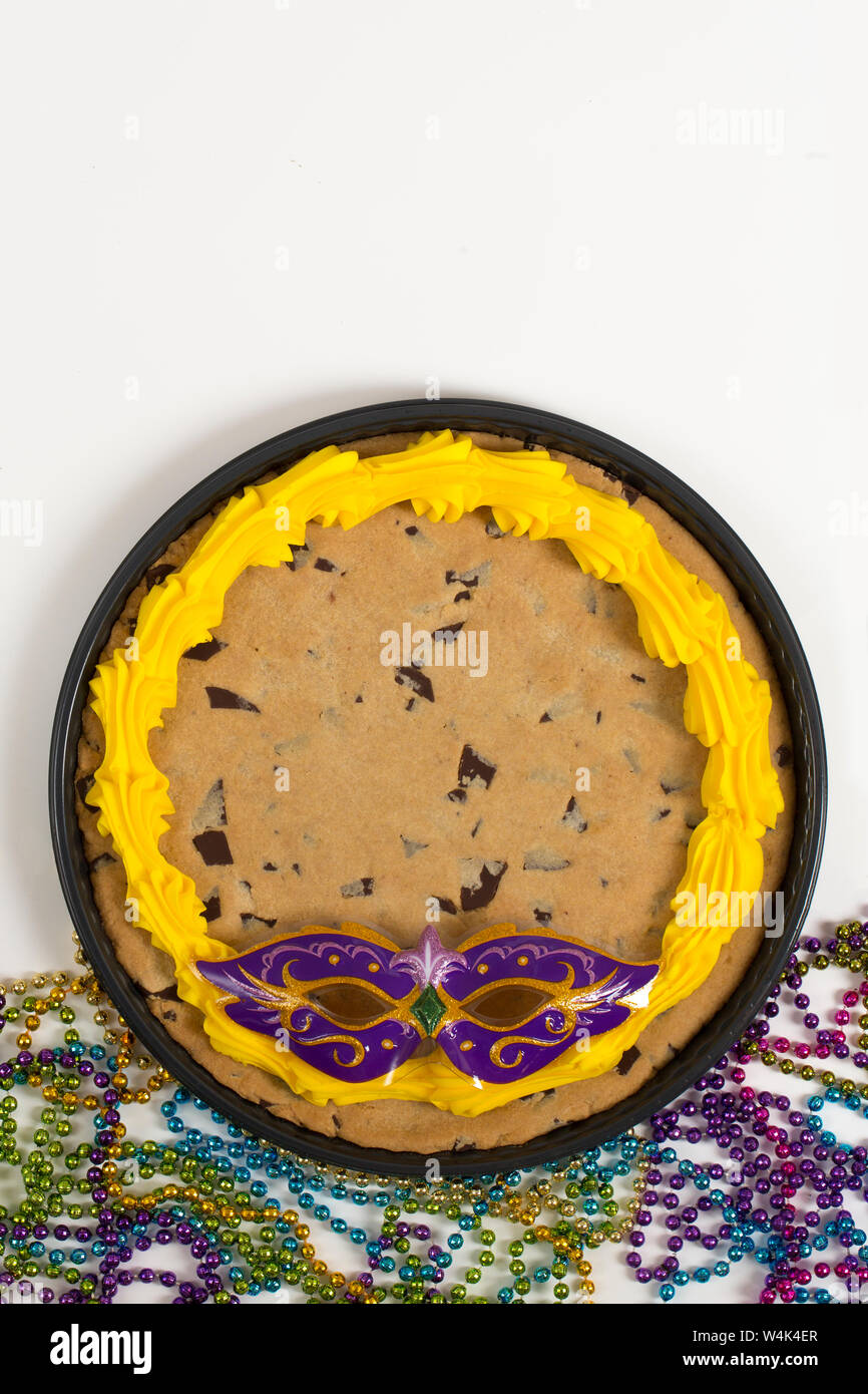 Mardi Gras torta Cookie con maschera Foto Stock