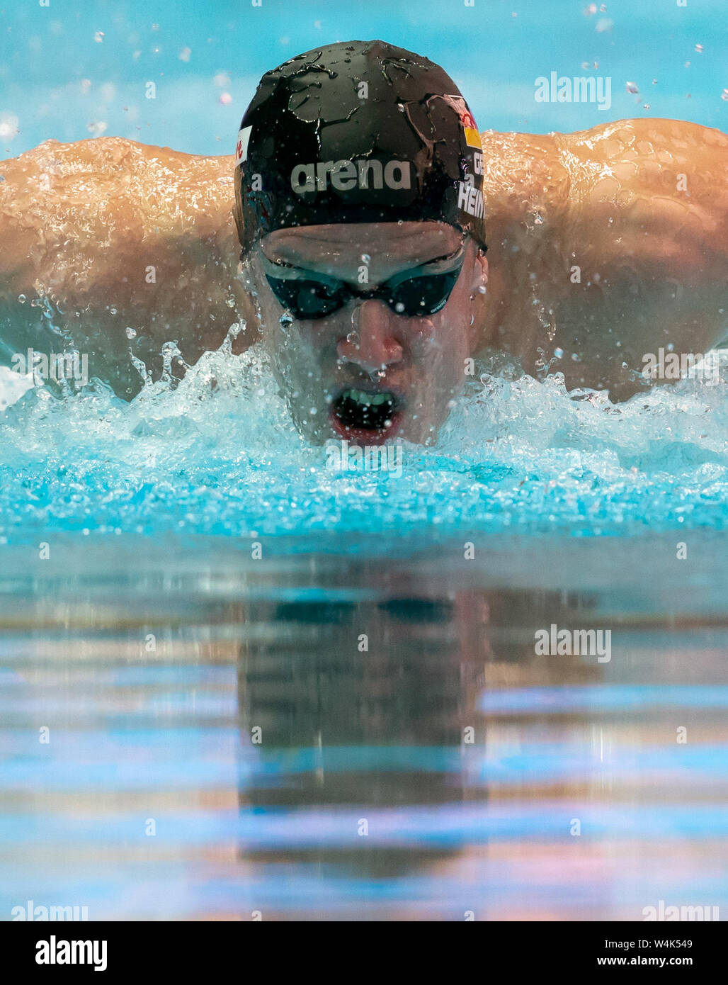 Gwangju, Corea del Sud. Il 24 luglio, 2019. Nuoto nel campionato del mondo: 200 metri, uomini, forerun: Philip Heintz in azione. Credito: Bernd Thissen/dpa/Alamy Live News Foto Stock