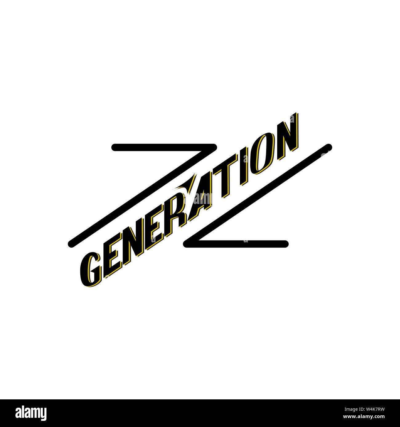 Illustrazione Vettoriale con scritte a mano generazione Z. trendy di  scritte per t-shirt felpa con cappuccio e. Linee nere stilizzata come Z.  Per banner, club, bar, negozio Immagine e Vettoriale - Alamy