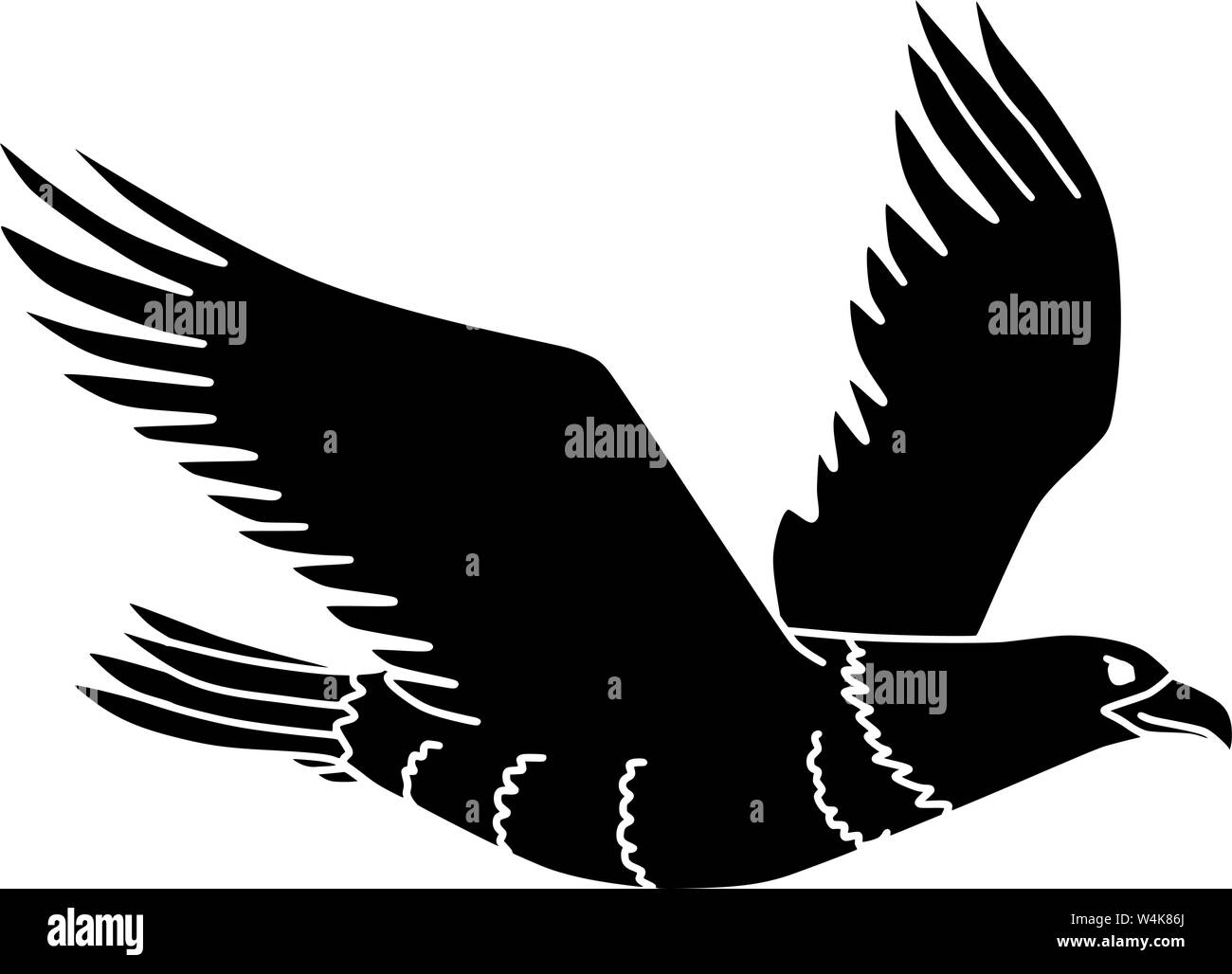 Eagle Silhouette nero animale vettore illustrazioni Illustrazione Vettoriale