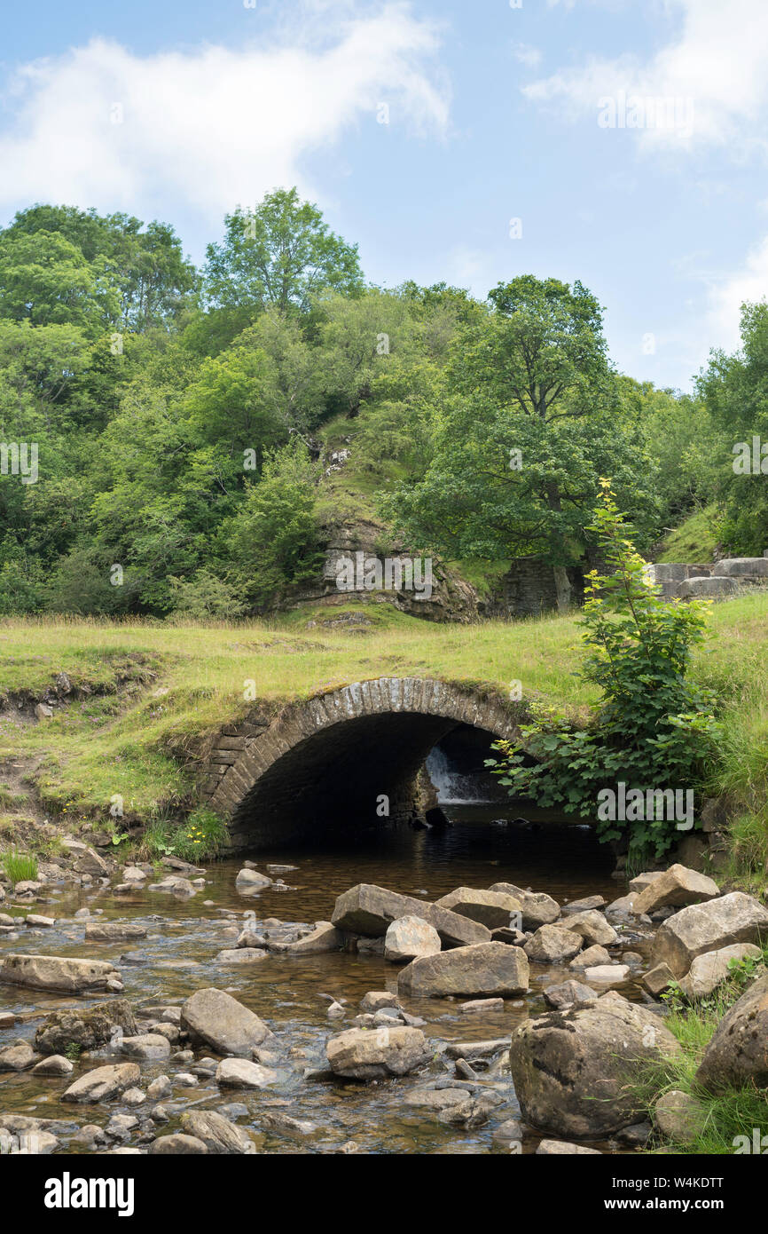 Masterizzazione Middlehope passando per il sito di bassa Slitt miniera di piombo, sopra Westgate in Weardale, Co. Durham, England, Regno Unito Foto Stock