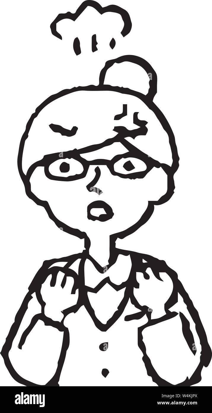 Questa è una illustrazione di un business donna che indossa gli occhiali e la faccia di posa. Illustrazione Vettoriale