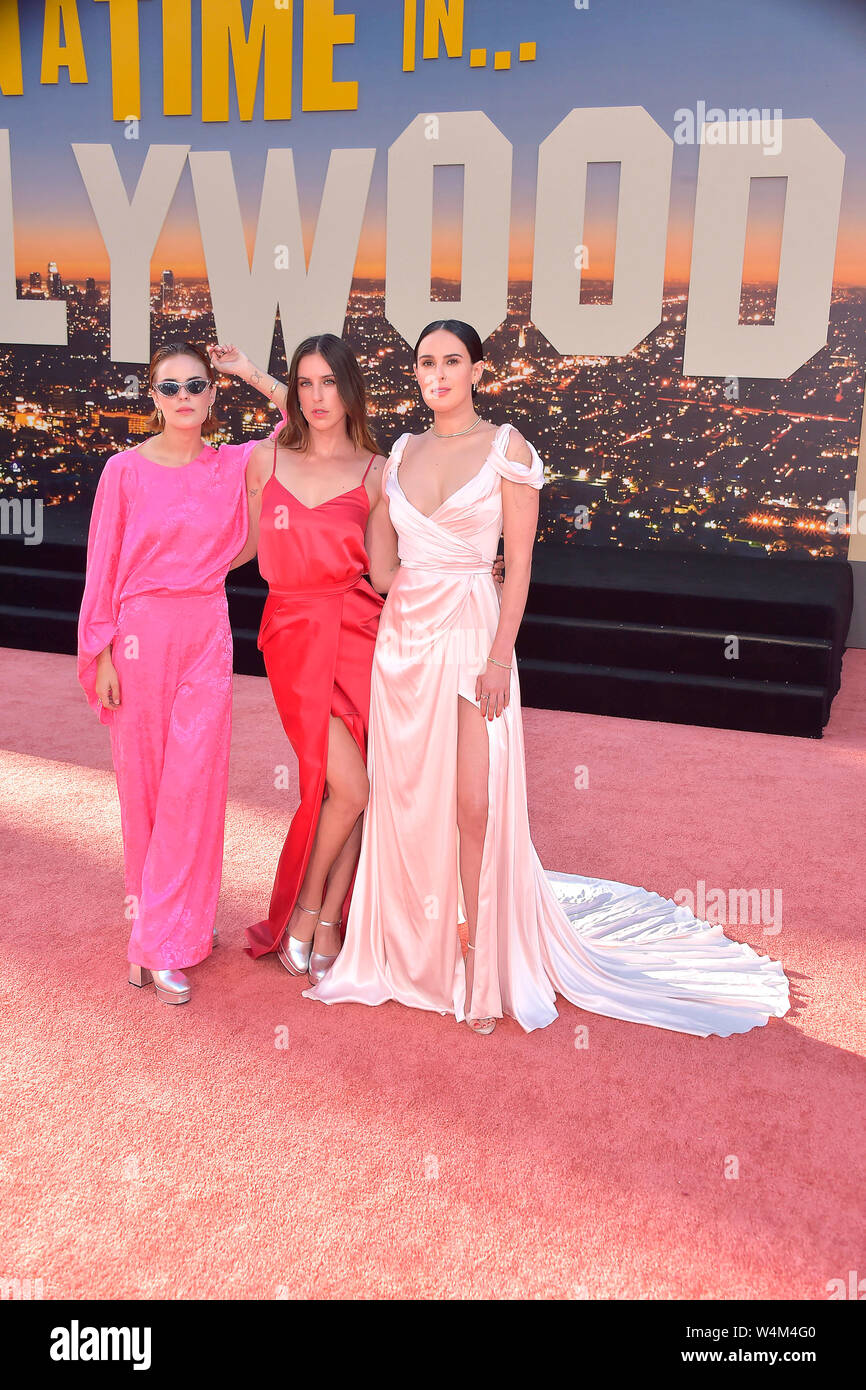 Los Angeles, Stati Uniti d'America. 22 Luglio, 2019. La Scout Larue Willis, Tallulah Belle Willis e Rumer Willis alla premiere del film "Una volta . in Hollywood' a TCL Teatro Cinese. Los Angeles, 22.07.2019 | Utilizzo di credito in tutto il mondo: dpa/Alamy Live News Foto Stock