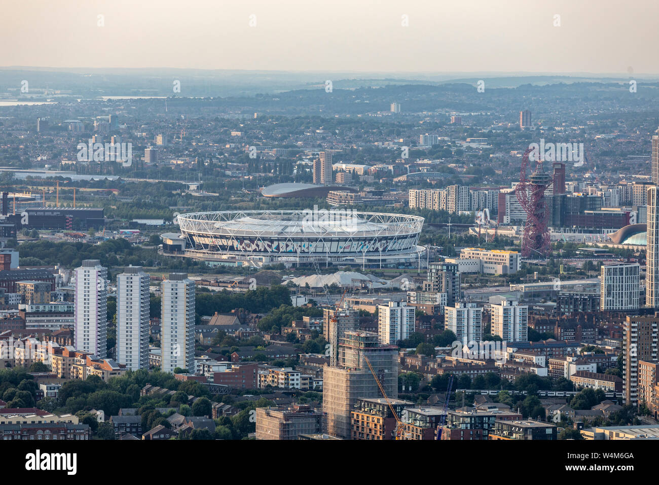 Vista di Londra Stadium, West Ham Terreno Foto Stock