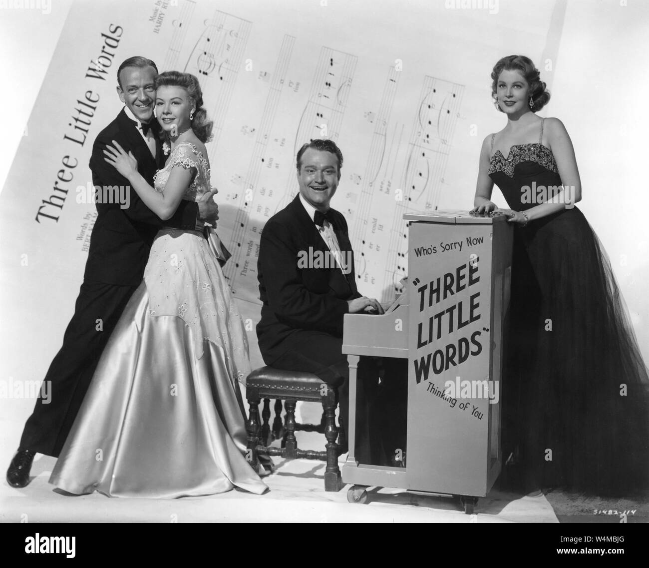 FRED ASTAIRE come Bert Kalmar VERA-ELLEN RED SKELTON come Harry Ruby e ARLENE DAHL in tre parole poco 1950 Director Richard Thorpe la Metro Goldwyn Mayer Foto Stock