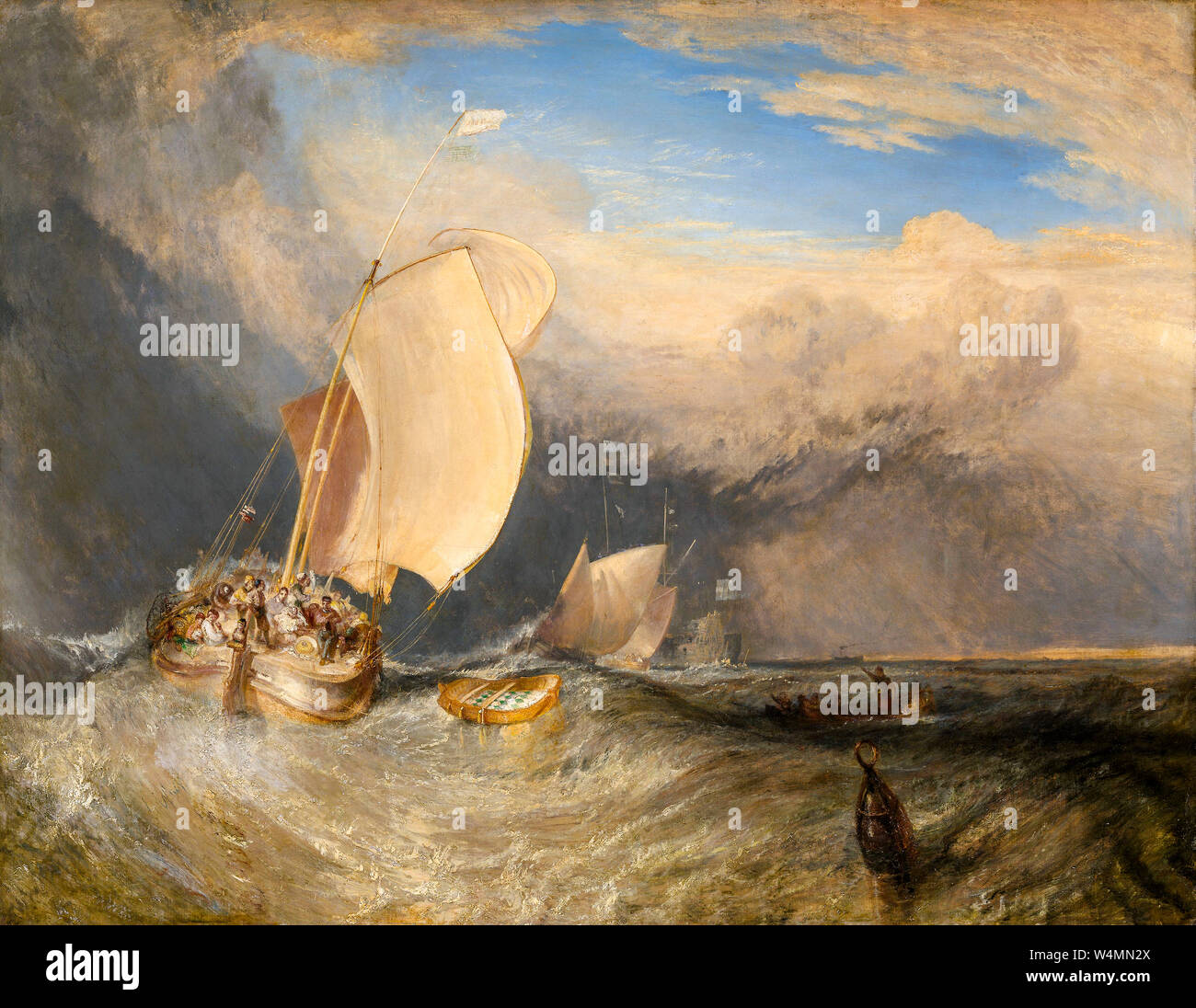 JMW Turner, pittura, barche per la pesca con la contrattazione Hucksters per pesci, 1837-1838 Foto Stock