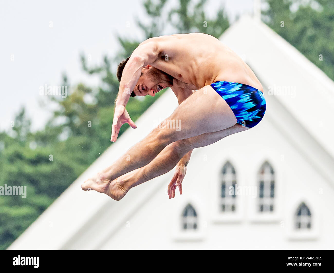 24 luglio 2019 Gwangju, Corea del Sud 18° Campionato Mondiale di Aquatica della FINA 24-07-2019: Zwemmen: High Diving Men Final: Gwangju lo BUE Steve USA STATI UNITI D'AMERICA Gwangju Corea del Sud 24/07/2019 High Diving Men Final 18° Campionato Mondiale di Aquatica della FINA Università di Chosun Foto Stock