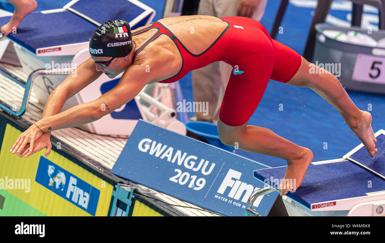 24 luglio 2019 Gwangju, Corea del Sud 18° Campionato Mondiale di Aquatica della FINA 24-07-2019: Zwemmen: WK 2019: Gwangju CUSINATO Ilaria ITA ITALIA Gwangju Corea del Sud 24/07/2019 Nuoto Donne 200m Butterfly 18° Campionato Mondiale di Aquatica della FINA Centro Acquatico Universitario di Nambu Foto Stock