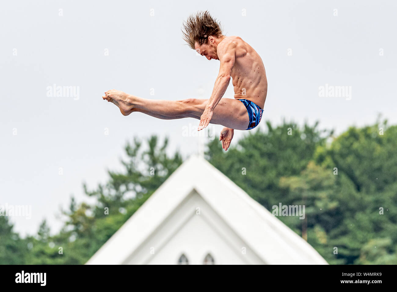 24 luglio 2019 Gwangju, Corea del Sud 18° Campionato Mondiale di Aquatica della FINA 24-07-2019: Zwemmen: High Diving Men Final: Gwangju HUNT Gary GBR GREAT BRITAIN Gwangju Corea del Sud 24/07/2019 High Diving Men Final 18° Campionato Mondiale di Aquatica della FINA Università di Chosun Foto Stock