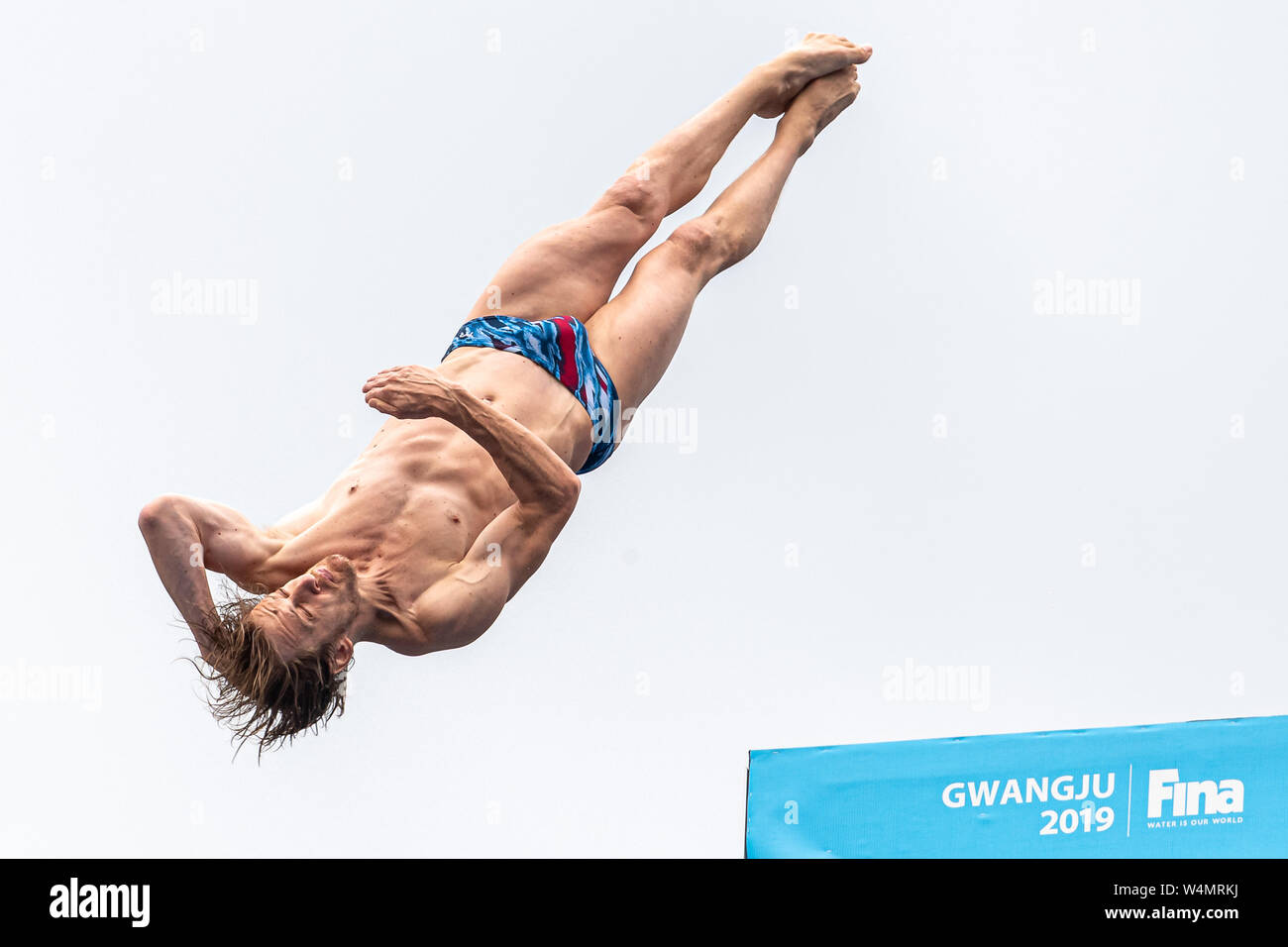 24 luglio 2019 Gwangju, Corea del Sud 18° Campionato Mondiale di Aquatica della FINA 24-07-2019: Zwemmen: High Diving Men Final: Gwangju HUNT Gary GBR GREAT BRITAIN Gwangju Corea del Sud 24/07/2019 High Diving Men Final 18° Campionato Mondiale di Aquatica della FINA Università di Chosun Foto Stock