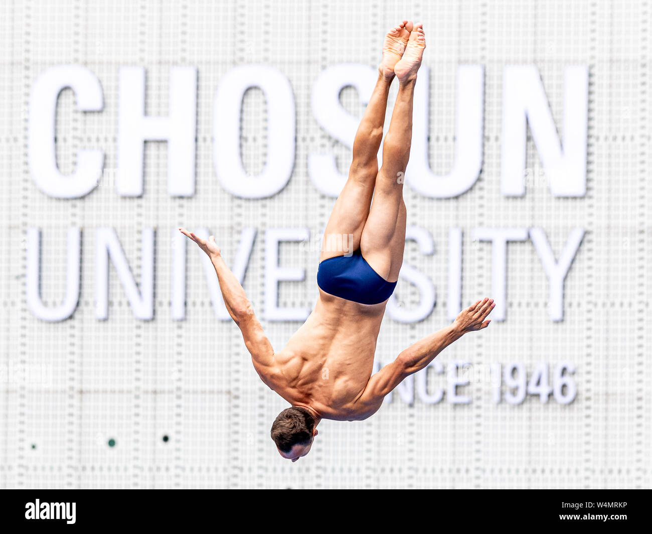 24 luglio 2019 Gwangju, Corea del Sud 18° Campionato Mondiale di Aquatica della FINA 24-07-2019: Zwemmen: High Diving Men Final: Gwangju NAVRAIL Michal CZE REPUBBLICA CECA Gwangju Corea del Sud 24/07/2019 High Diving Men Final 18° Campionato Mondiale di Aquatica della FINA Università di Chosun Foto Stock