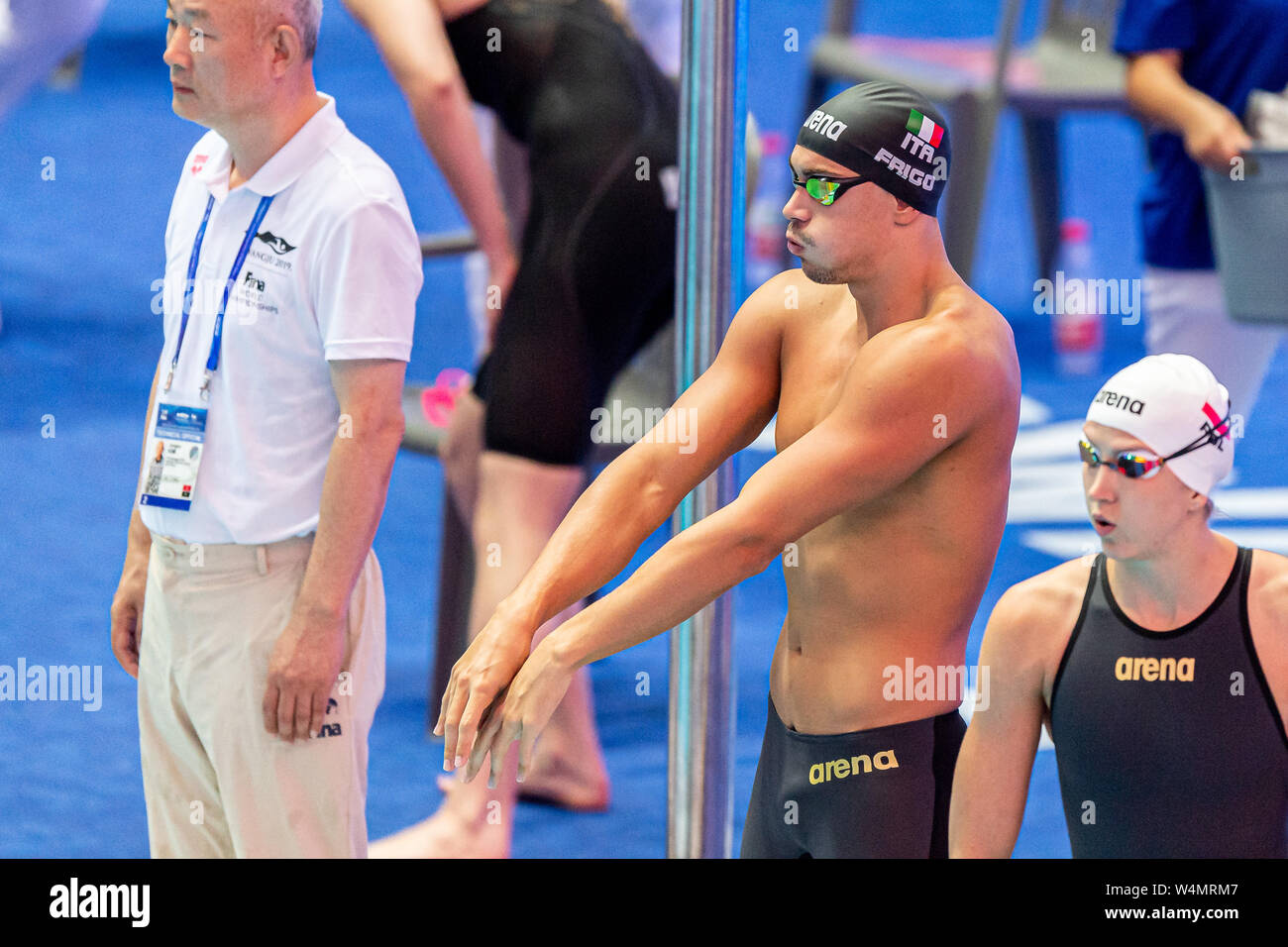 24 luglio 2019 Gwangju, Corea del Sud 18° Campionato Mondiale di Aquatica della FINA 24-07-2019: Zwemmen: WK 2019: Gwangju FRIGO Manuel ITA ITALIA Gwangju Corea del Sud 24/07/2019 misto di nuoto 4x100m Medley Relay 18° Campionato Mondiale di Aquatica della FINA Centro Acquatico Universitario di Nambu Foto Stock
