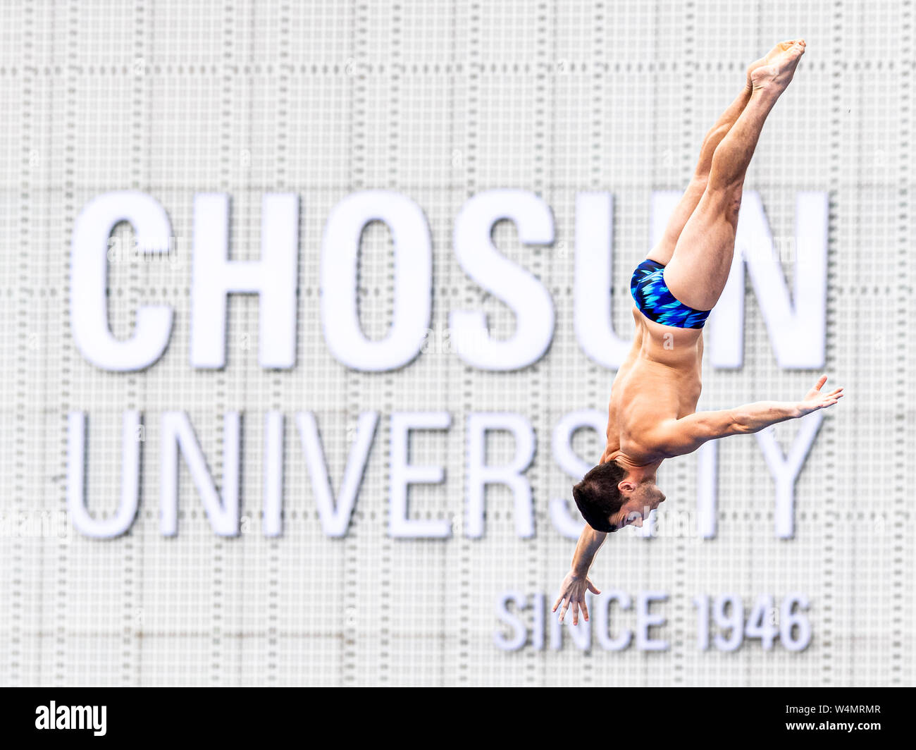 24 luglio 2019 Gwangju, Corea del Sud 18° Campionato Mondiale di Aquatica della FINA 24-07-2019: Zwemmen: High Diving Men Final: Gwangju lo BUE Steve USA STATI UNITI D'AMERICA Gwangju Corea del Sud 24/07/2019 High Diving Men Final 18° Campionato Mondiale di Aquatica della FINA Università di Chosun Foto Stock
