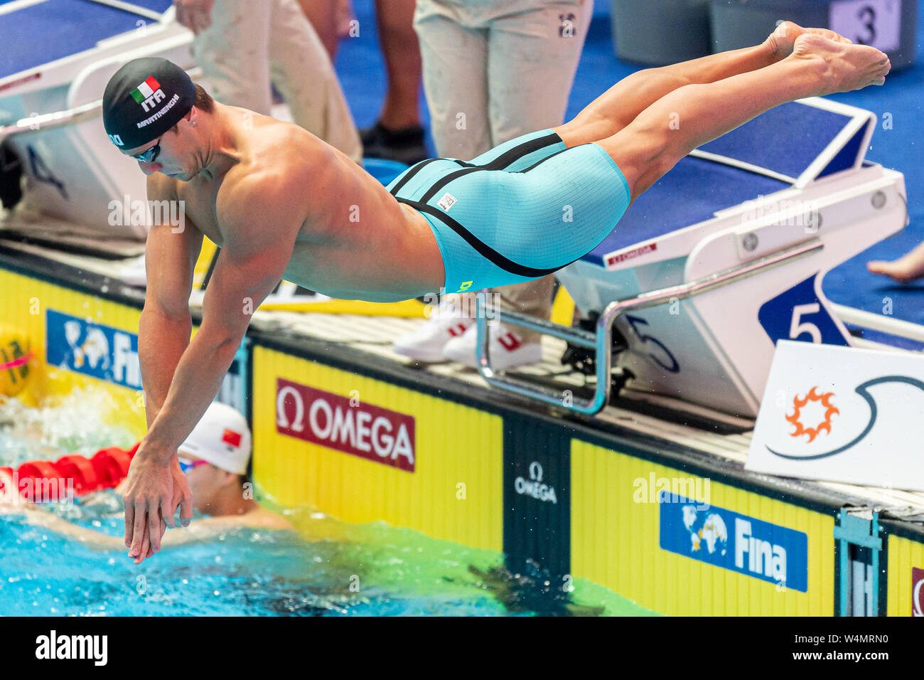 24 luglio 2019 Gwangju, Corea del Sud 18° Campionato Mondiale di Aquatica della FINA 24-07-2019: Zwemmen: WK 2019: Gwangju MARTINENGHI Nicolo ITA ITALIA Gwangju Corea del Sud 24/07/2019 misto di nuoto 4x100m Medley Relay 18° Campionato Mondiale di Aquatica della FINA Centro Acquatico Universitario di Nambu Foto Stock