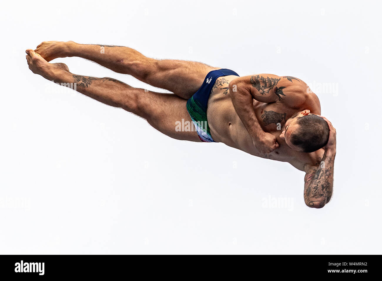 24 luglio 2019 Gwangju, Corea del Sud 18° Campionato Mondiale di Aquatica della FINA 24-07-2019: Zwemmen: High Diving Men Final: Gwangju de ROSE Alessandro ITA ITALIA Gwangju Corea del Sud 24/07/2019 High Diving Men Final 18° Campionato Mondiale di Aquatica della FINA Università di Chosun Foto Stock
