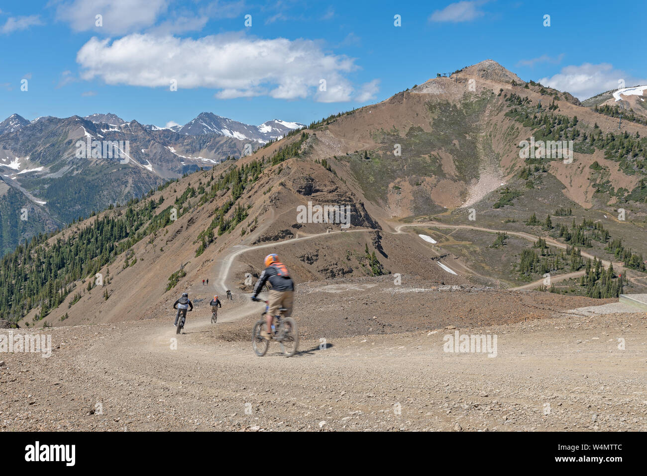 Top Mountain Bike Trail in Golden, British Columbia, Canada Foto Stock