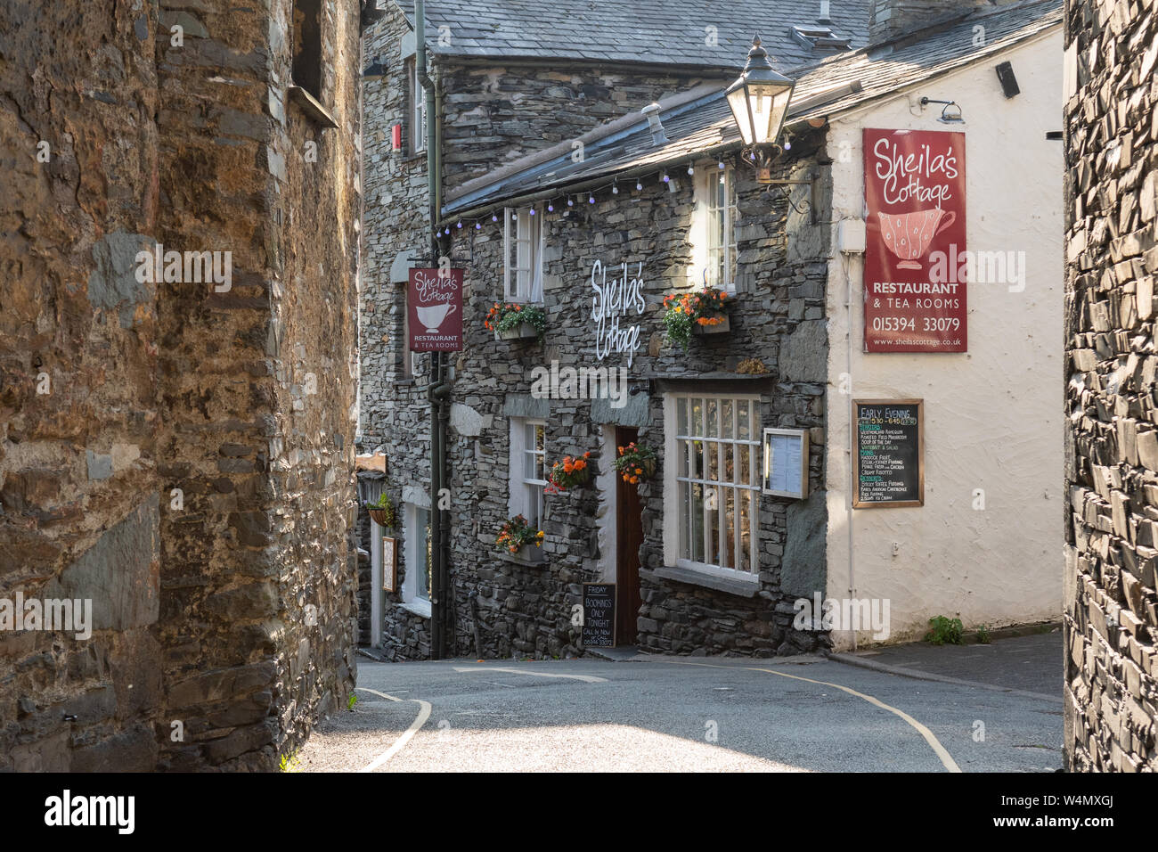 Di Sheila Cottage ristorante e sale da tè, il lasco, ambleside, cumbria, England, Regno Unito Foto Stock