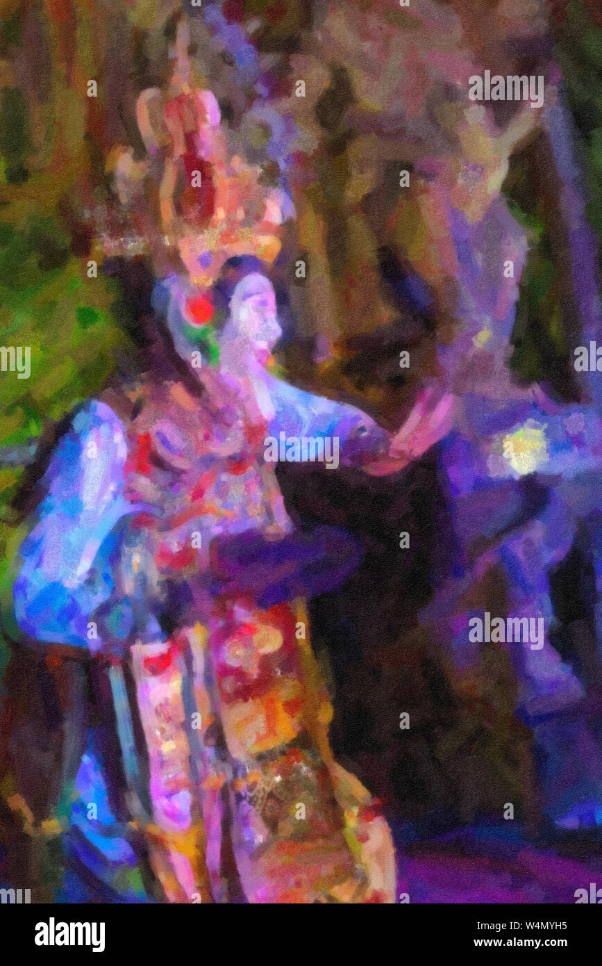 Digital pittura ad olio per effetto della danzatrice Balinese Foto Stock