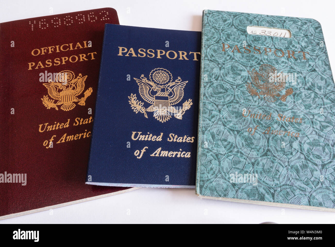 Still Life of US Passport degli anni '50, '60 e '70, Stati Uniti Foto Stock