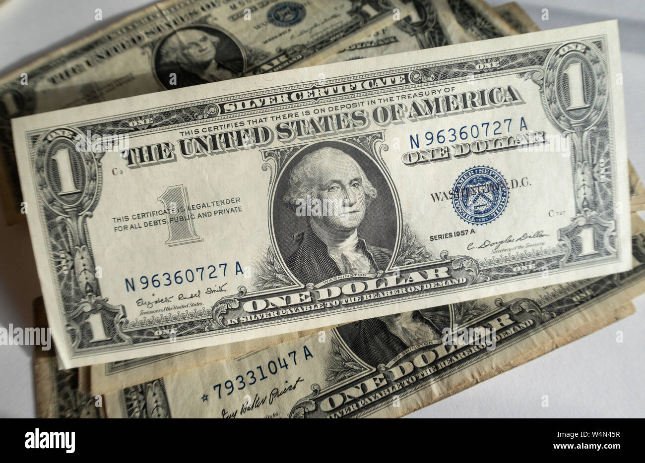 Un dollaro certificato Silver Bill, STATI UNITI D'AMERICA Foto Stock