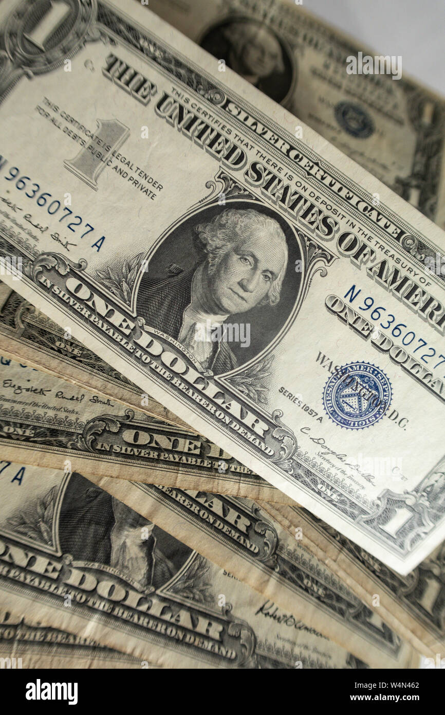 Un dollaro certificato Silver Bill, STATI UNITI D'AMERICA Foto Stock