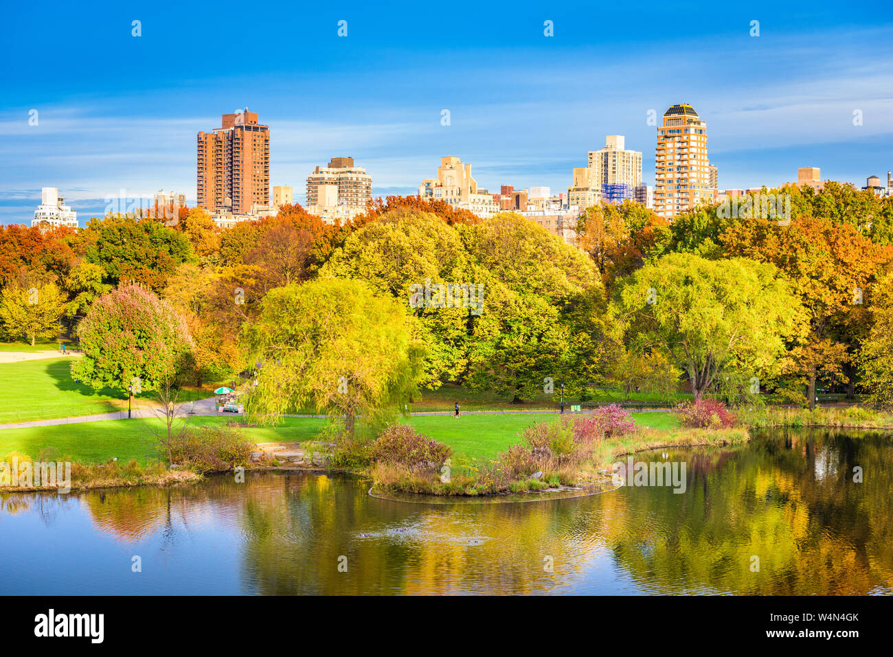Il Central Park di New York City, Stati Uniti d'America all'inizio dell'autunno. Foto Stock