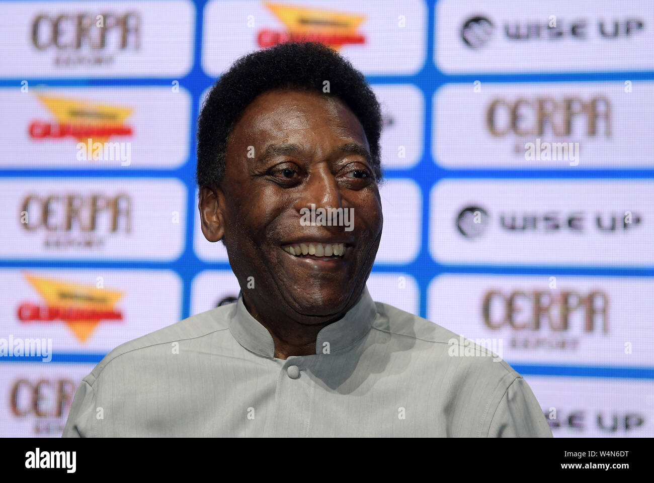 Il più grande giocatore di calcio di tutti i tempi Edson Arantes do Nascimento, Pelé, ambasciatore del campionato Carioca, durante una conferenza stampa nella Cit Foto Stock