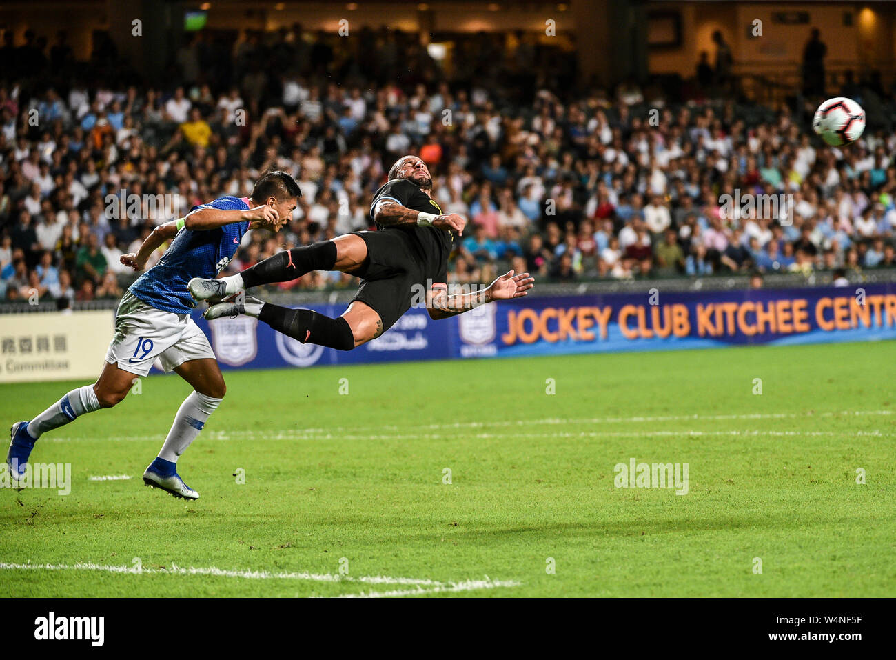 Hong Kong, Hong Kong SAR,Cina il 24 luglio 2019. Kitchee FC vs Manchester City Football Club la pre-stagione amichevole a Hong Kong Stadium,Causeway Bay. Uomo Foto Stock