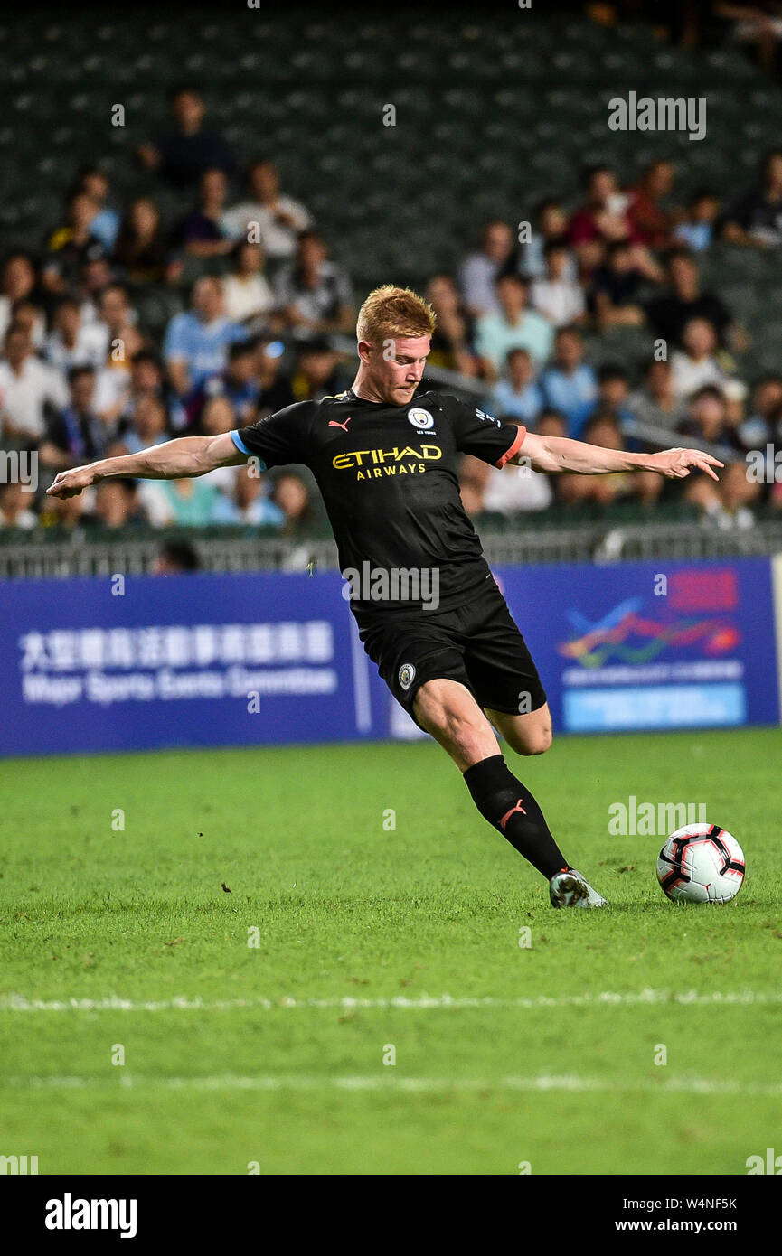 Hong Kong, Hong Kong SAR,Cina il 24 luglio 2019. Kitchee FC vs Manchester City Football Club la pre-stagione amichevole a Hong Kong Stadium,Causeway Bay. Uomo Foto Stock