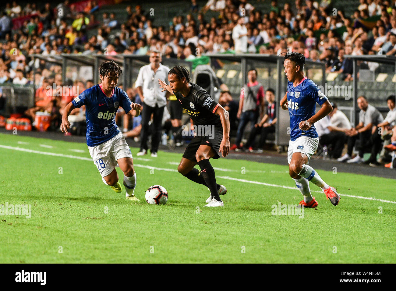 Hong Kong, Hong Kong SAR,Cina il 24 luglio 2019. Kitchee FC vs Manchester City Football Club la pre-stagione amichevole a Hong Kong Stadium,Causeway Bay. Uomo Foto Stock