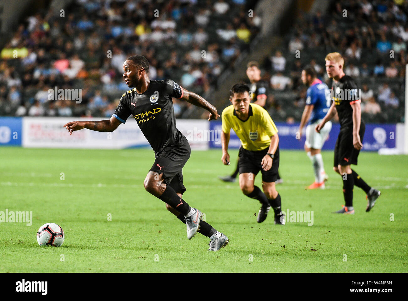 Hong Kong, Hong Kong SAR,Cina il 24 luglio 2019. Kitchee FC vs Manchester City Football Club la pre-stagione amichevole a Hong Kong Stadium,Causeway Bay. Uomo Foto Stock
