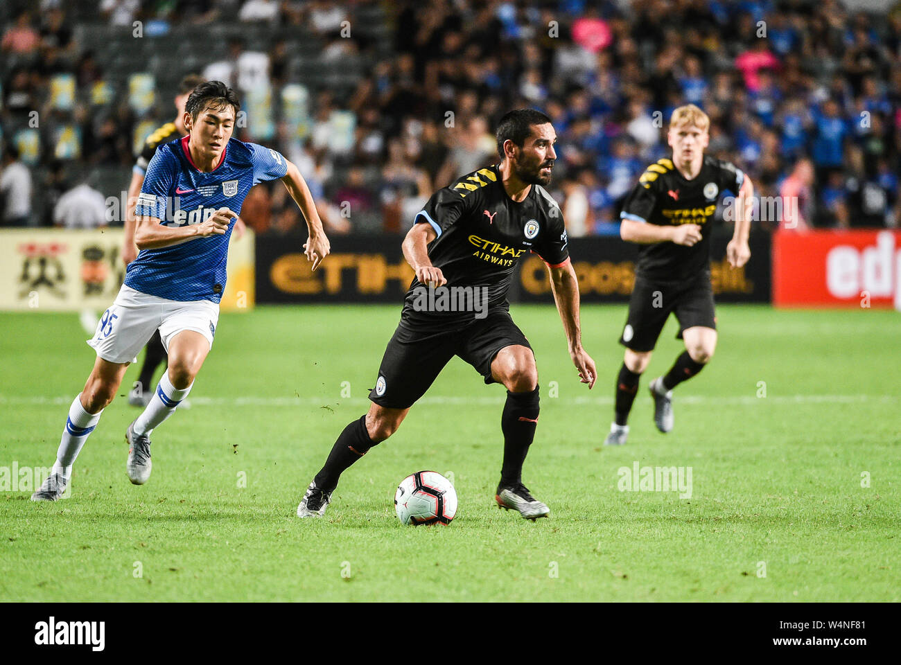 Hong Kong, Hong Kong SAR,Cina il 24 luglio 2019. Kitchee FC vs Manchester City Football Club la pre-stagione amichevole a Hong Kong Stadium,Causeway Bay. Uomo Foto Stock