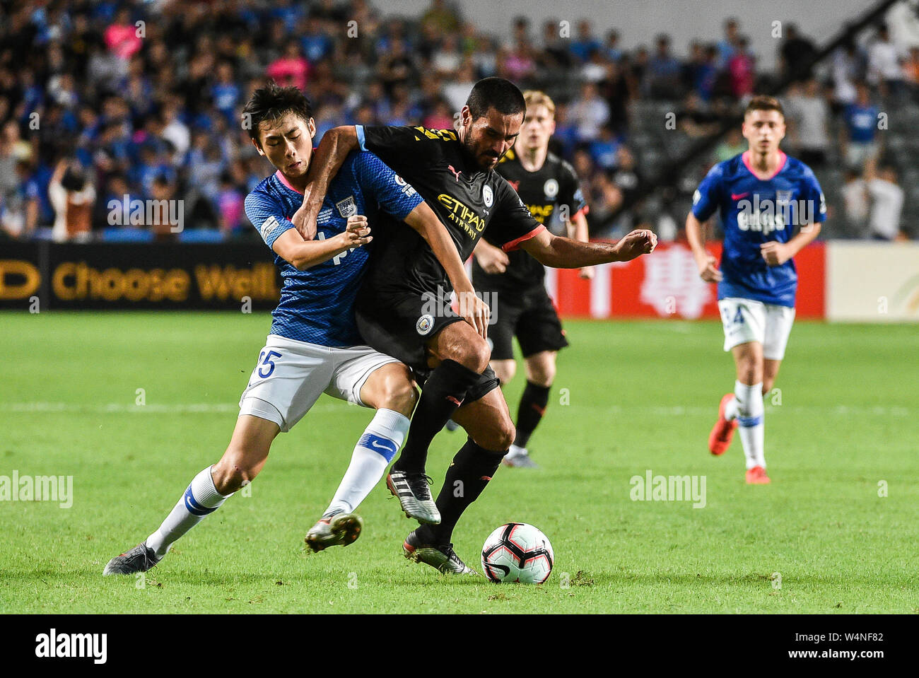 Hong Kong, Hong Kong SAR,Cina il 24 luglio 2019. Kitchee FC vs Manchester City Football Club la pre-stagione amichevole a Hong Kong Stadium,Causeway Bay. Uomo Foto Stock