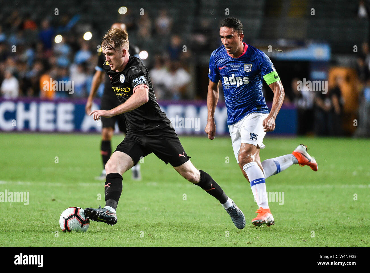 Hong Kong, Hong Kong SAR,Cina il 24 luglio 2019. Kitchee FC vs Manchester City Football Club la pre-stagione amichevole a Hong Kong Stadium,Causeway Bay. Uomo Foto Stock