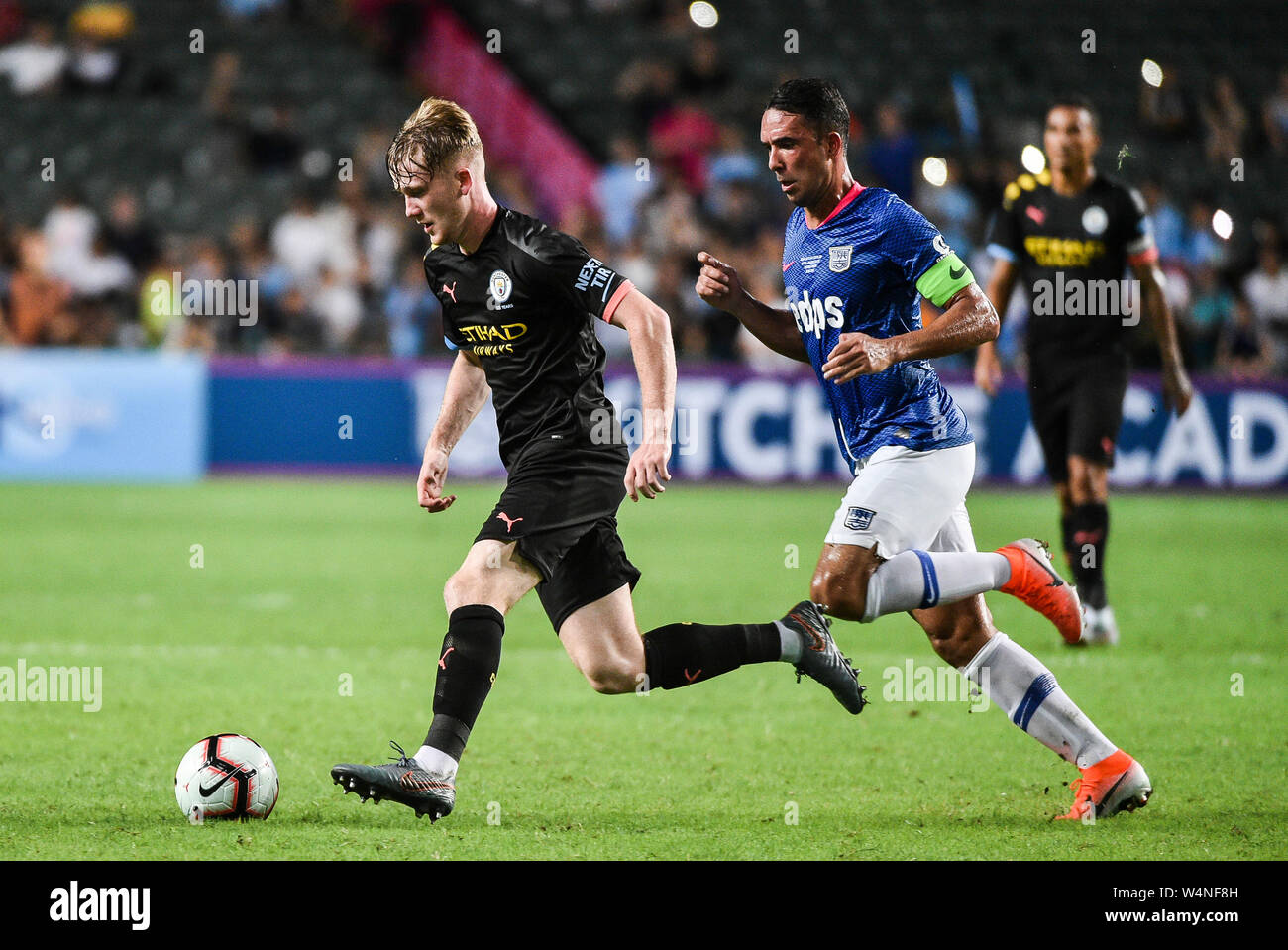 Hong Kong, Hong Kong SAR,Cina il 24 luglio 2019. Kitchee FC vs Manchester City Football Club la pre-stagione amichevole a Hong Kong Stadium,Causeway Bay. Uomo Foto Stock