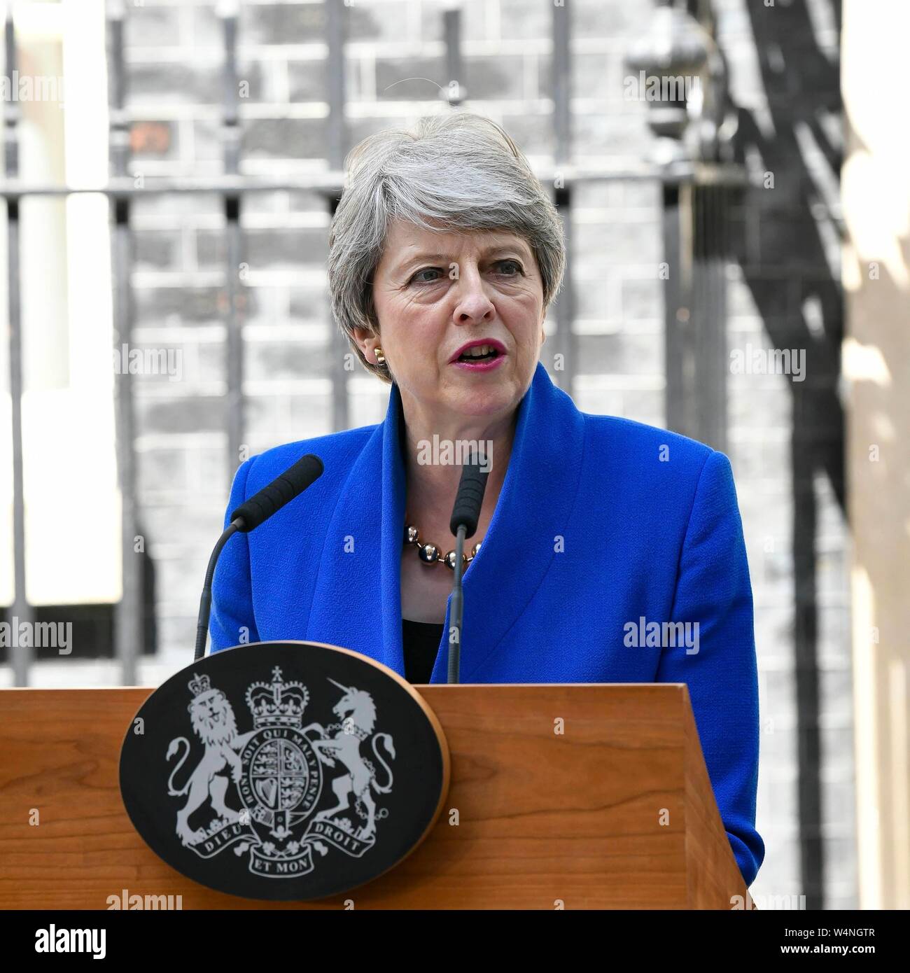 Londra, Regno Unito. Il 24 luglio 2019. Theresa Maggio lascia Downing Street. Londra, Regno Unito. 24/07/2019 | Utilizzo di credito in tutto il mondo: dpa picture alliance/Alamy Live News Foto Stock