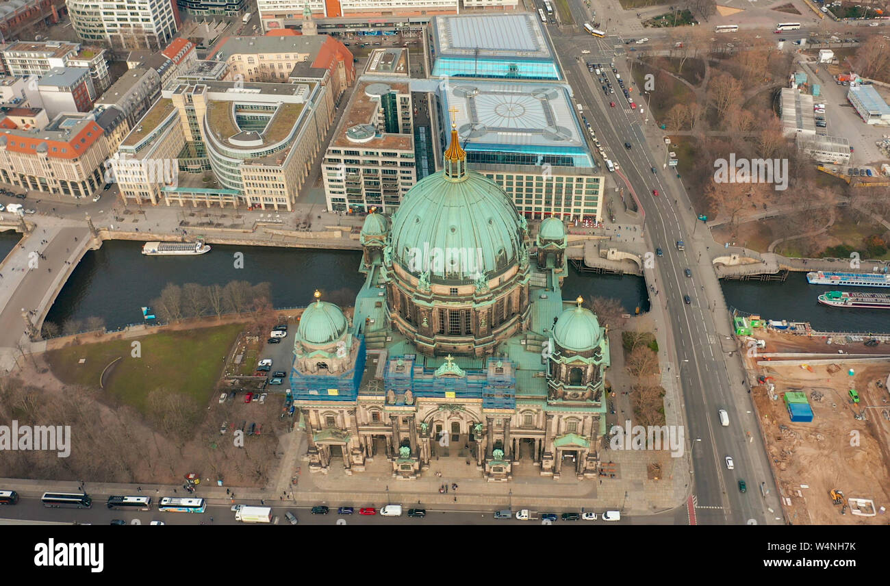 Vista aerea. la cattedrale di Berlino Foto Stock