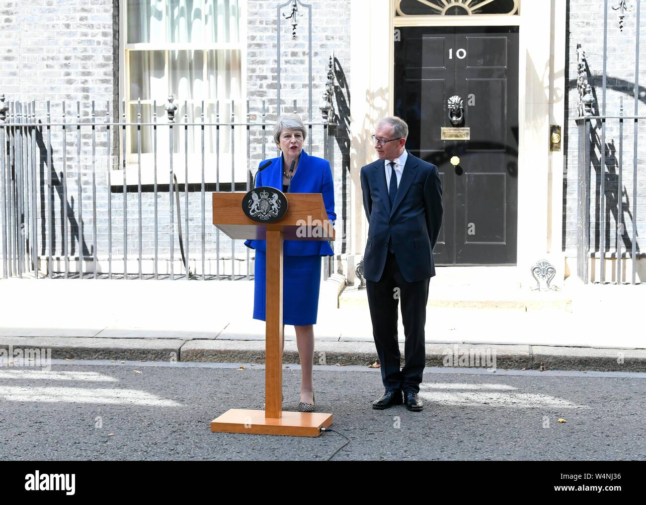 Londra, Regno Unito. Il 24 luglio 2019. Theresa Maggio lascia Downing Street. Londra, Regno Unito. 24/07/2019 | Utilizzo di credito in tutto il mondo: dpa picture alliance/Alamy Live News Foto Stock