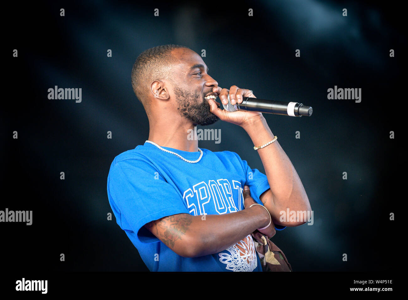 Luglio 23, 2019, Toronto, Ontario, Canada: rapper americano CHEVY WOODS esegue in fase di Budweiser in Toronto. (Credito Immagine: © Igor Vidyashev/ZUMA filo) Foto Stock