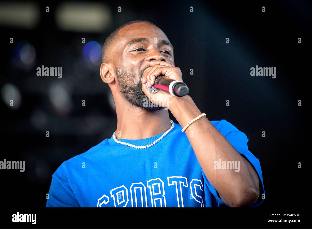 Luglio 23, 2019, Toronto, Ontario, Canada: rapper americano CHEVY WOODS esegue in fase di Budweiser in Toronto. (Credito Immagine: © Igor Vidyashev/ZUMA filo) Foto Stock