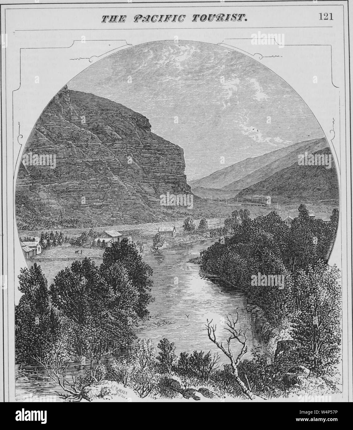 Incisione di bocca di Echo Canyon, Summit County, Utah, dal libro "pacifico" turistici da Henry T. Williams, 1878. La cortesia Internet Archive. () Foto Stock