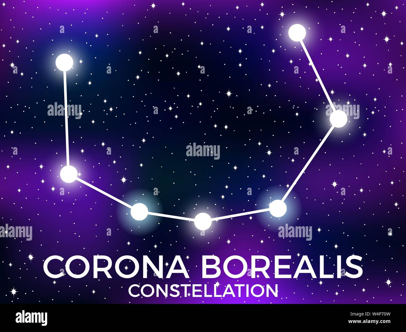 Corona Boreale costellazione. Cielo stellato. Segno zodiacale. Cluster di  stelle e galassie. Spazio profondo. Illustrazione Vettoriale Immagine e  Vettoriale - Alamy