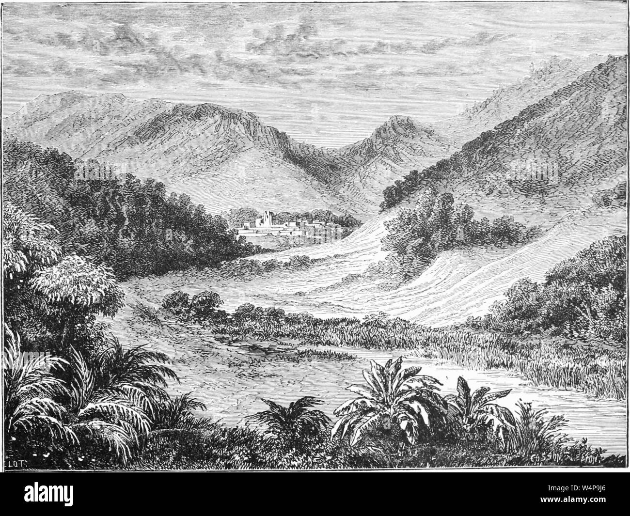 Incisione di La Valle del fiume Polochic, Guatemala, dal libro "Ridpath della storia universale" di John Clark Ridpath, 1897. La cortesia Internet Archive. () Foto Stock