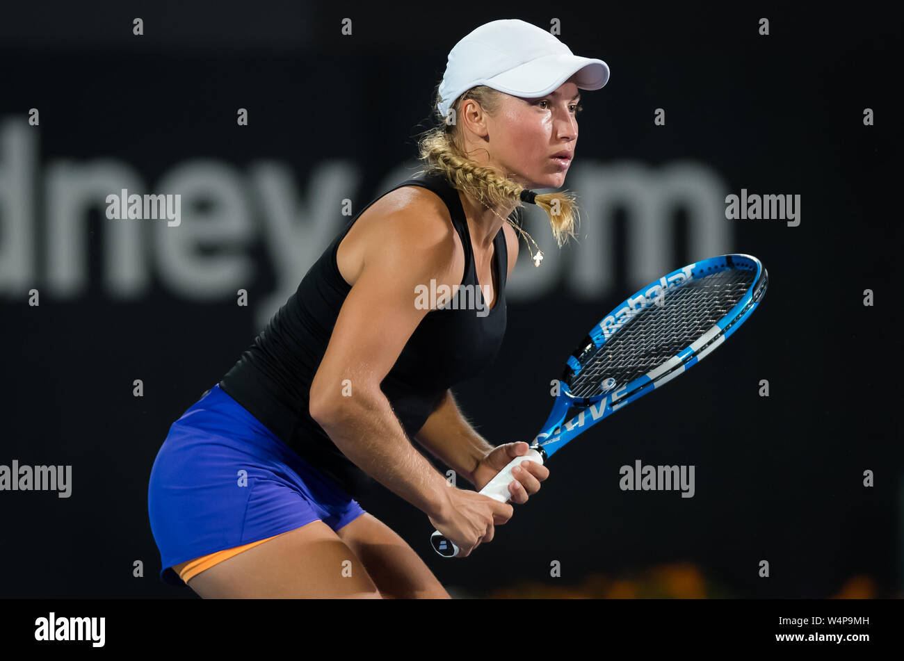 Yulia Putintseva del Kazakistan in azione durante il suo secondo tondo corrisponde al 2019 Sydney International WTA Premier torneo di tennis Foto Stock