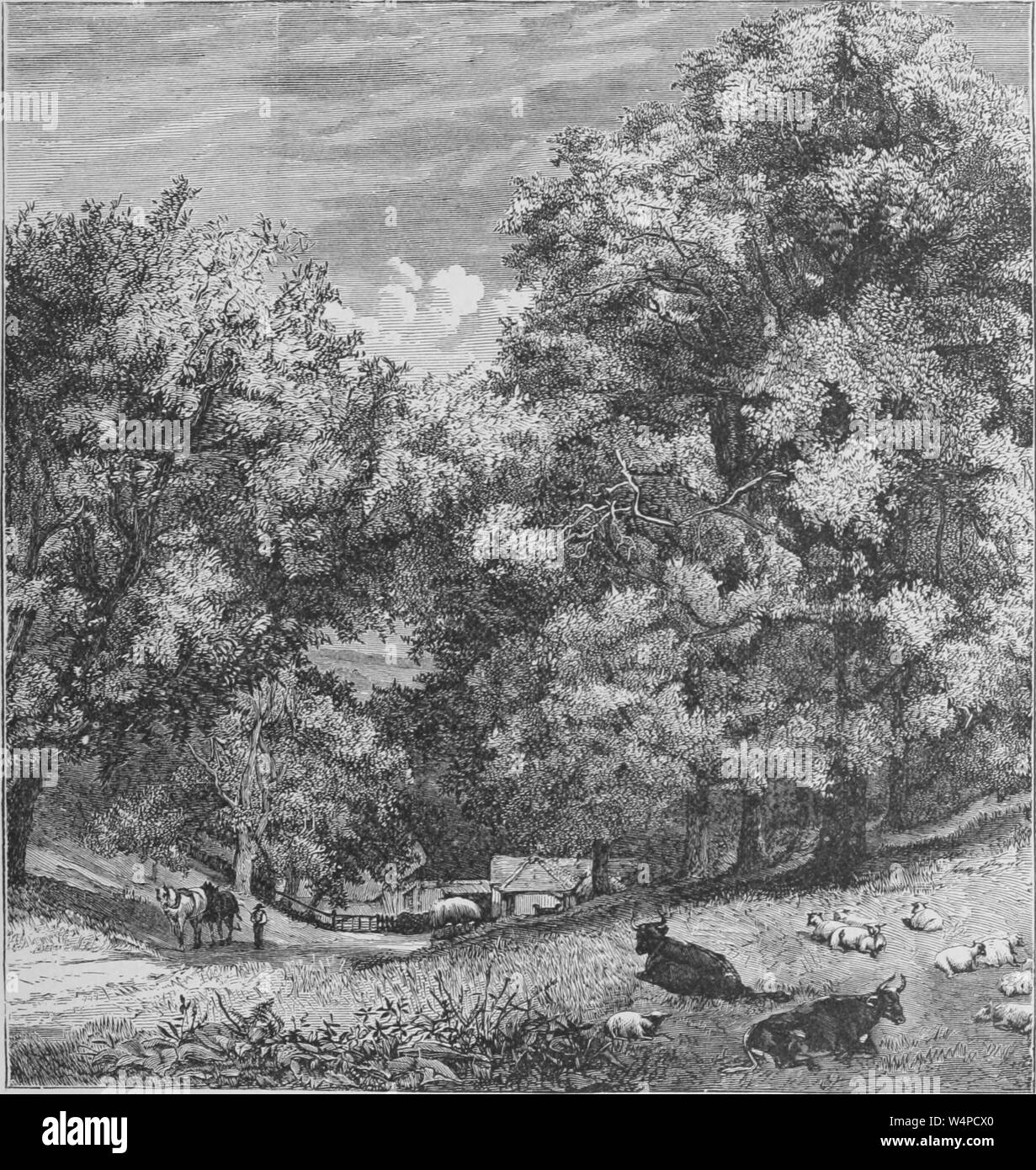 Incisione di l'inglese homestead, dal libro "La terra e i suoi abitanti " da Elisee Reclus, 1881. La cortesia Internet Archive. () Foto Stock Incisione di l'inglese homestead, dal libro "La terra e i suoi abitanti " da Elisee Reclus, 1881. La cortesia Internet Archive. () Foto Stock