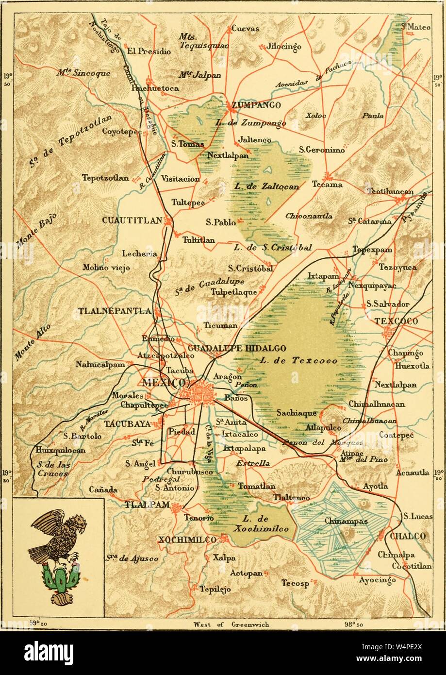 Mappa inciso del Messico e della sua valle, dal libro "La terra e i suoi abitanti " da Elisee Reclus, 1891. La cortesia Internet Archive. () Foto Stock Mappa inciso del Messico e della sua valle, dal libro "La terra e i suoi abitanti " da Elisee Reclus, 1891. La cortesia Internet Archive. () Foto Stock