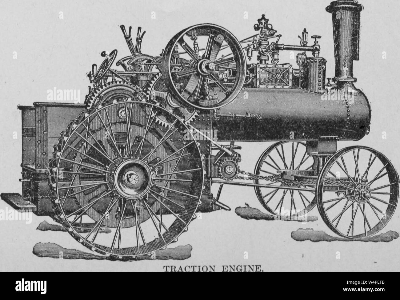 Incisione del J. I, 1910. Caso di vapore motore di trazione, dal libro "Farm motori e come eseguirle' da James H. Stephenson. La cortesia Internet Archive. () Foto Stock